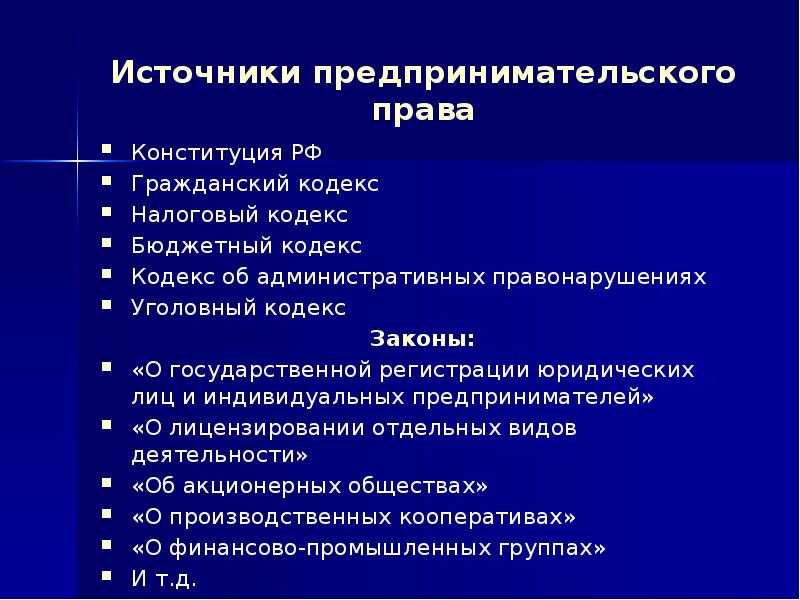 Принципы предпринимательской деятельности схема