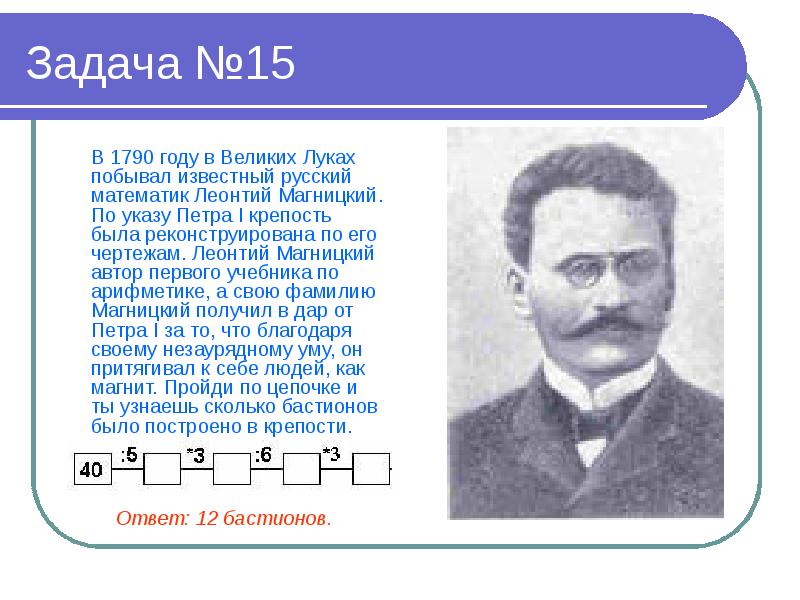 Задача автор. Великие математики Магницкий. Магницкий достижения. Великие русские математики Магницкий. Сообщение о известном математике Магницкий.