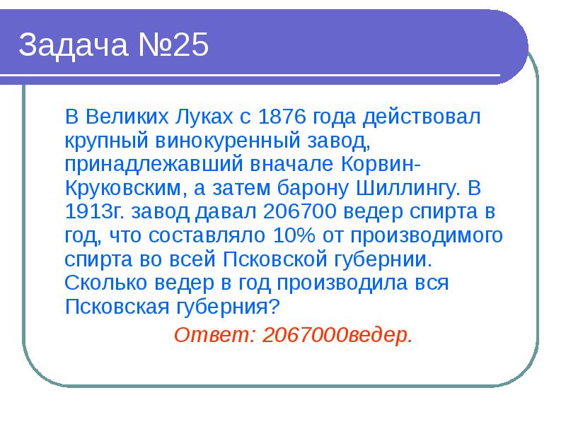 С какого года действует. Винокуренный завод Великие Луки 1876 г.