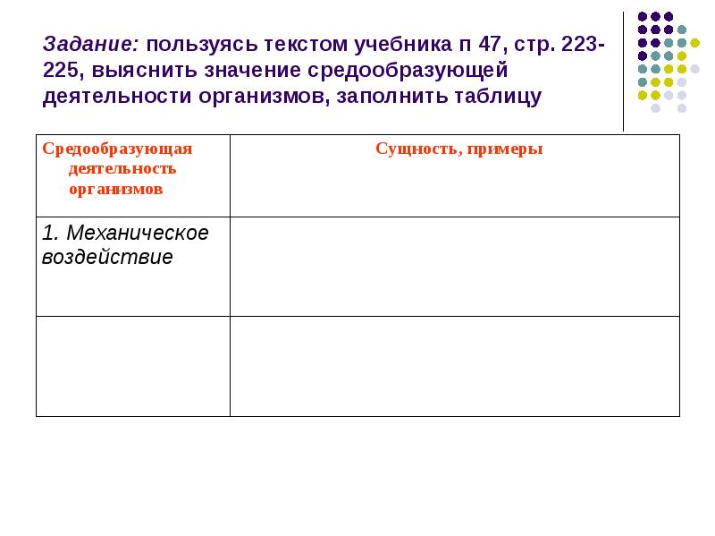 Презентация средообразующая деятельность организмов 9 класс