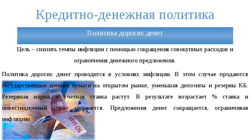 Политика дорогих и дешевых денег презентация