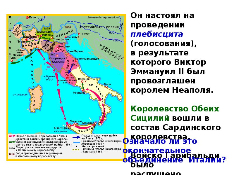 Национальное объединение италии. Единая и неделимая Италия Дата. Сицилия царство.