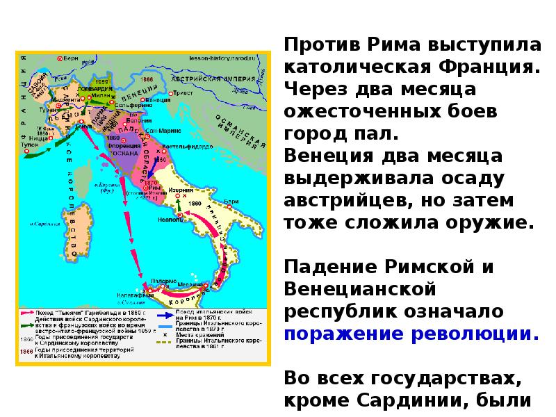 Объединение италии кратко. Падение Рима. Рабочий лист по истории в 9 класса на тему :