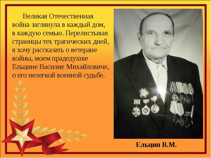 Презентация вов в судьбе моей семьи