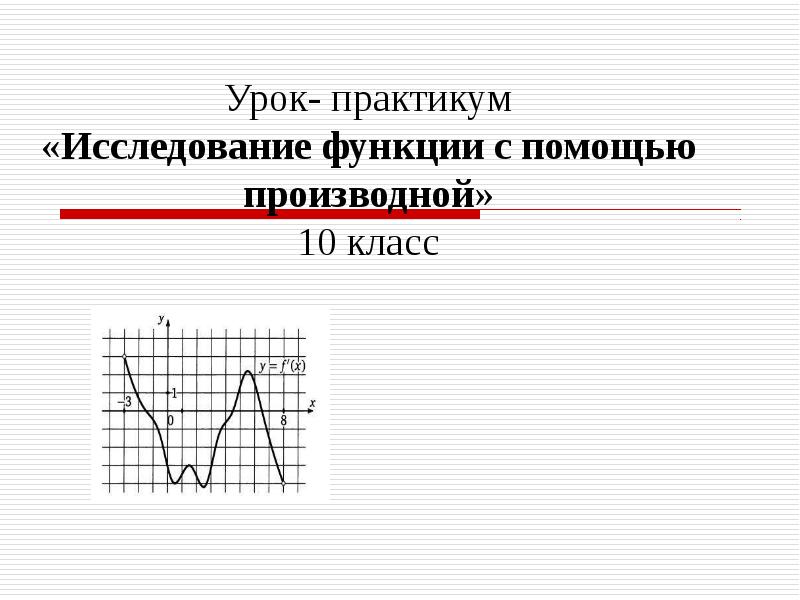 Применение производной 10 класс презентация