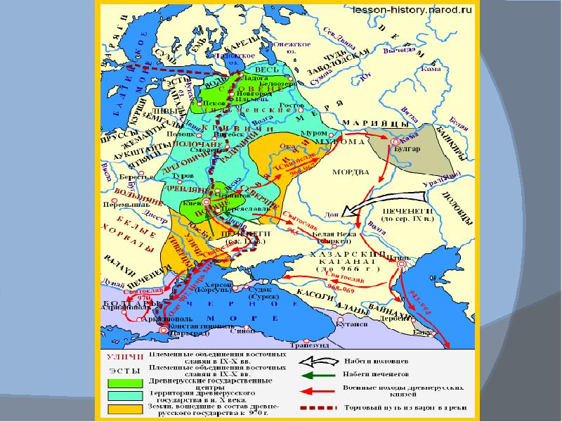 Племена древнерусского государства карта