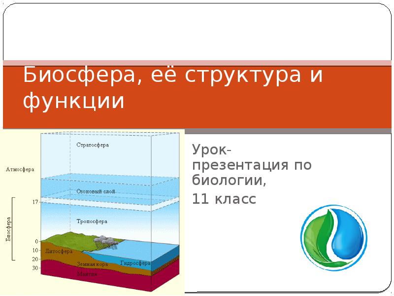 Биосфера, её структура и функции
Урок-презентация по биологии,
11 класс Биосфера, её структура и функции
Урок-презентация по биологии,
11 класс