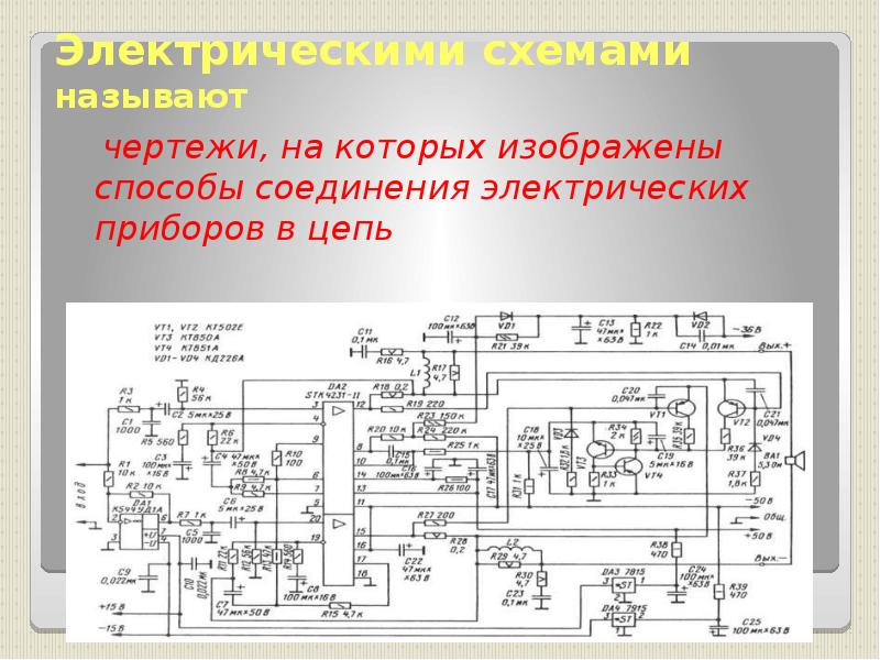 Как называются чертежи на которых показано как электрические приборы соединены в цепь