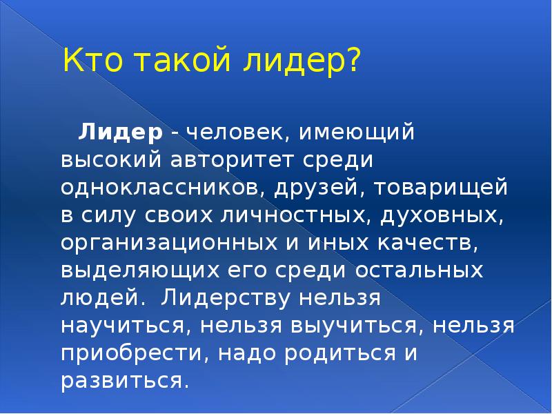 Проект кто такой лидер