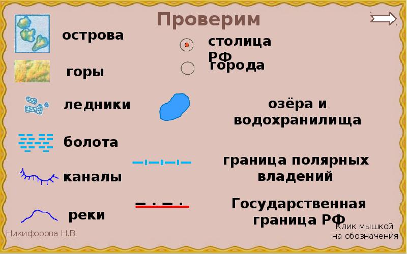 Карта россии условные обозначения 2 класс