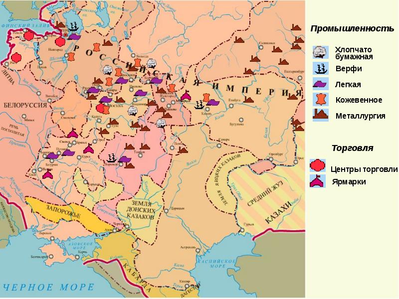 Карта развития промышленности