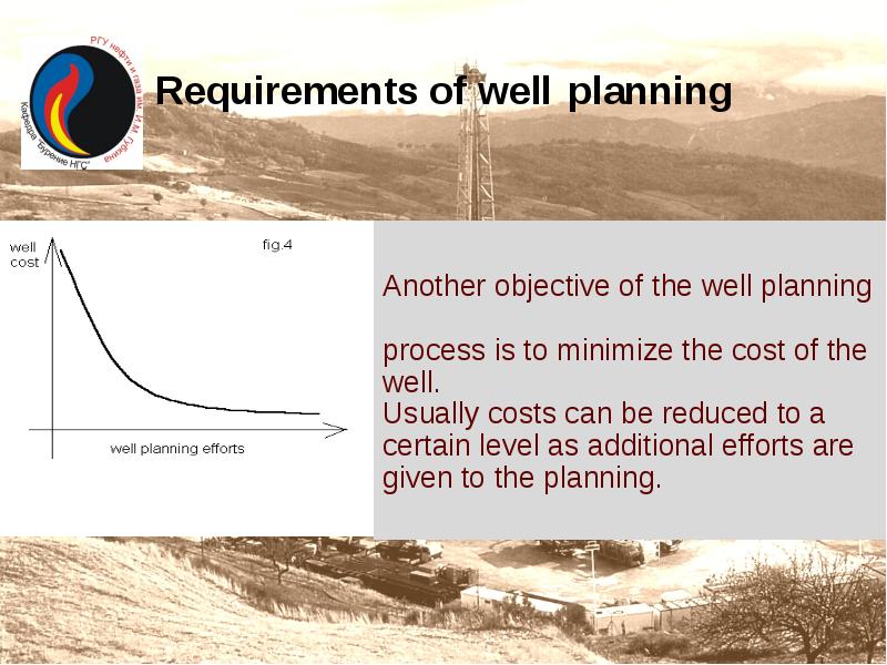 Another objective of the well planning Another objective of the well planning