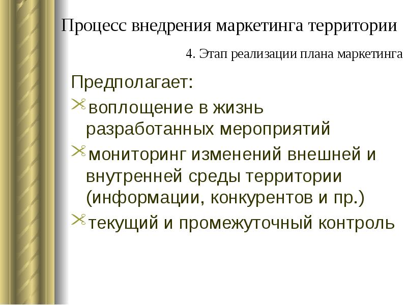 Главной целью маркетинга территории является