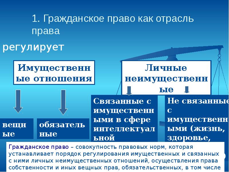 Имущественные и личные неимущественные отношения