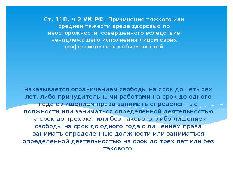 Уголовная ответственность медработников презентация