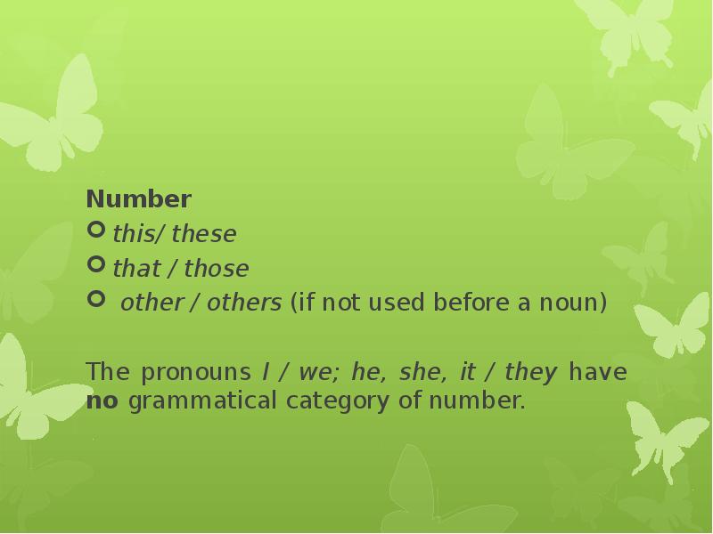 Number this/ these that / those  other / others (if