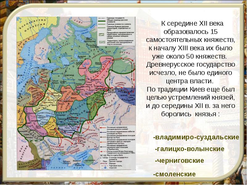 Русь в середине 12 начале 13 в презентация