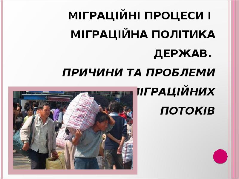 Міграційні процеси і міграційна політика держав. Причини та проблеми Міграційні процеси і міграційна політика держав. Причини та проблеми
