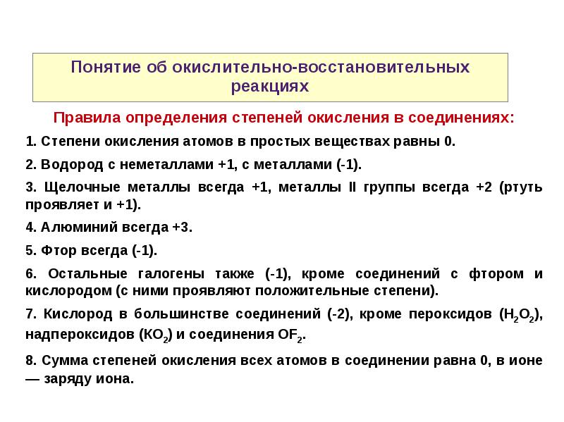 Окислительно восстановительные реакции проект