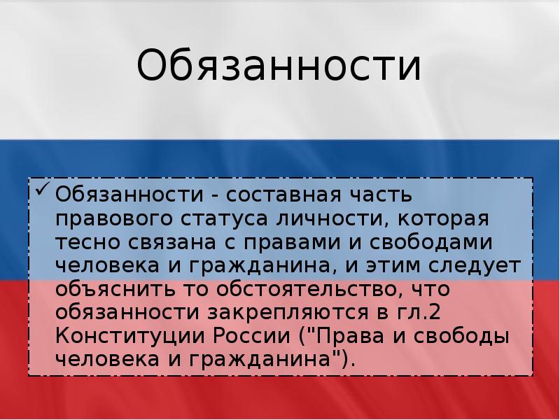 Права и обязанности человека и гражданина презентация