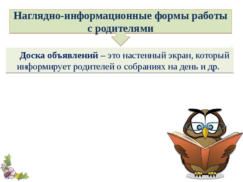 Наглядно информационная форма с родителями. Форма которая информирует.