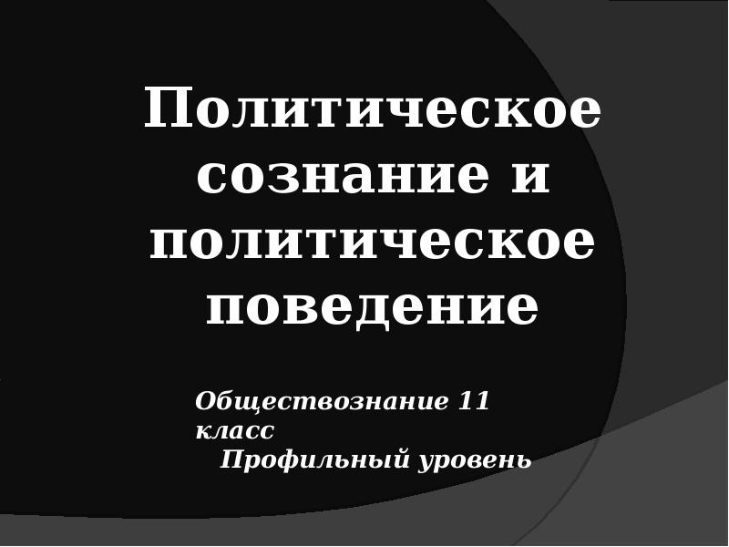 Презентация по обществознанию 11 класс политическое поведение