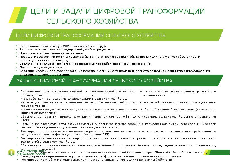 Что является целью проекта министерства сельского хозяйства рф цифровое сельское хозяйство