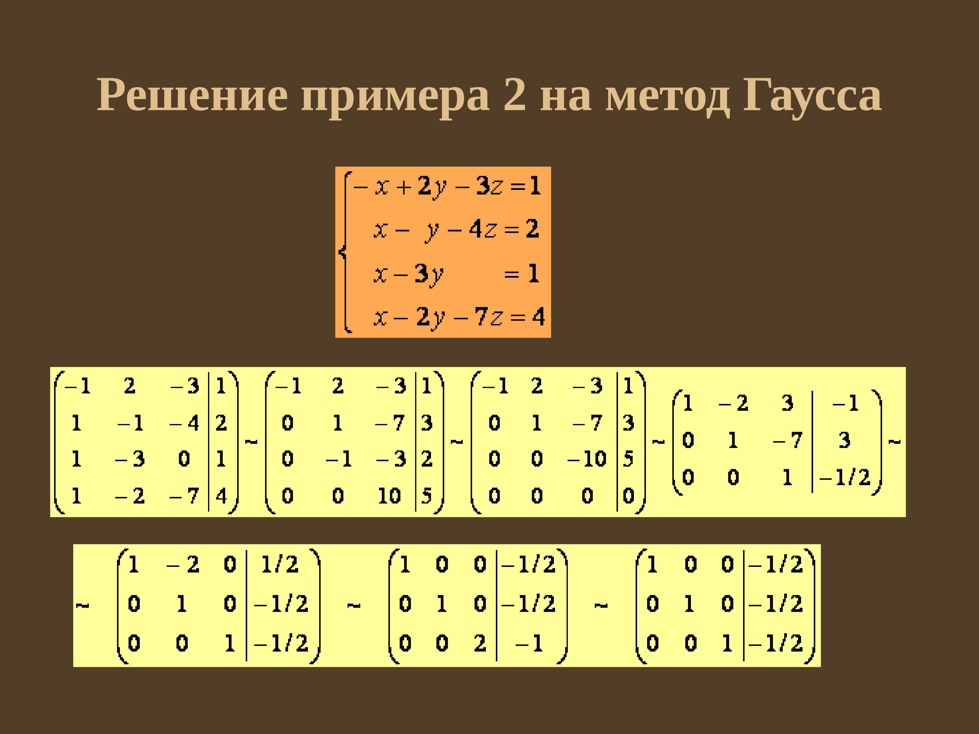 Метод гаусса презентация