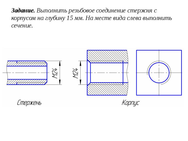 Чертежи резьбового соединения