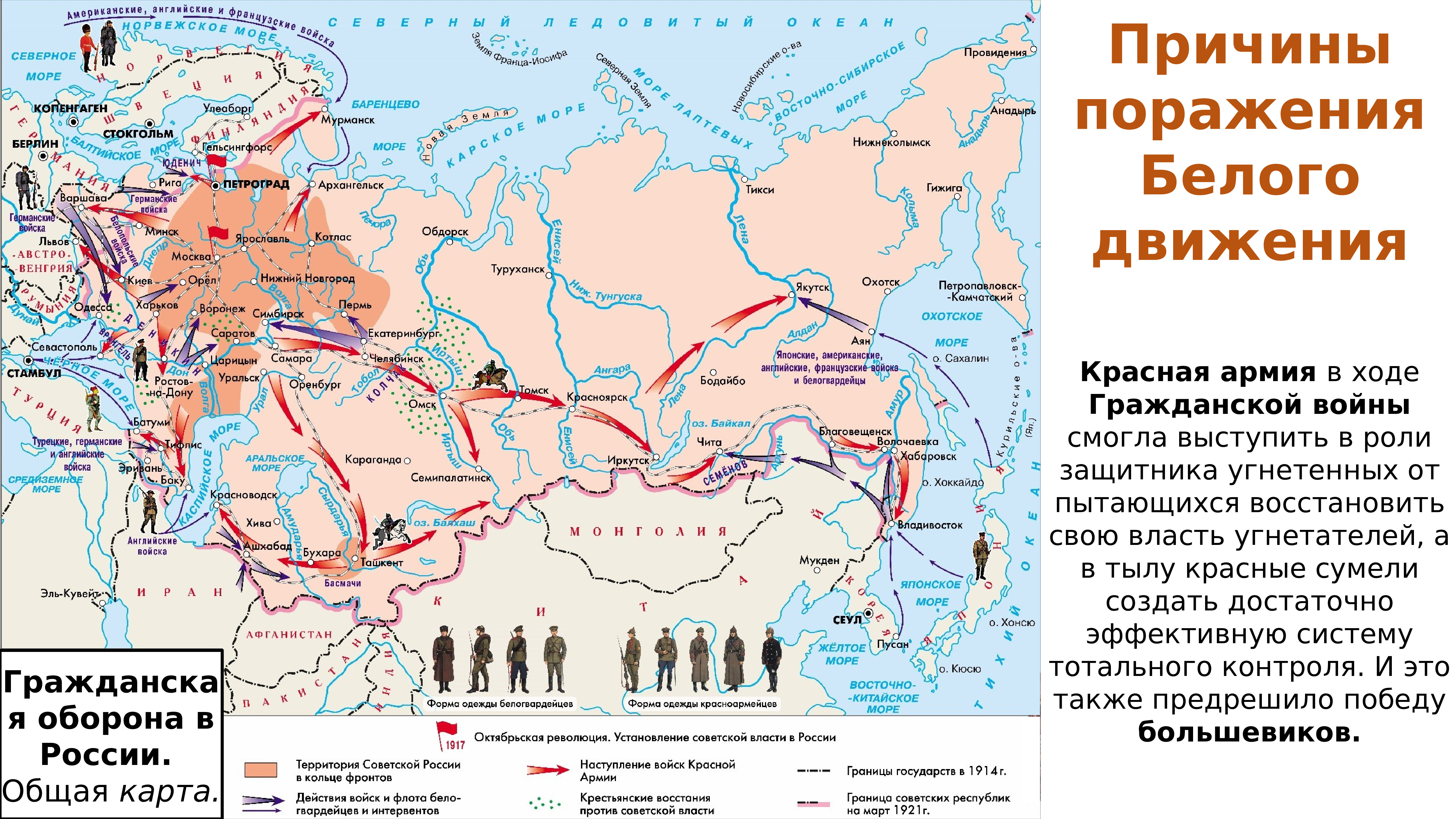 Белая армия фронты. Карта гражданской войны в России 1921. Карта гражданской войны в России 1917-1922.