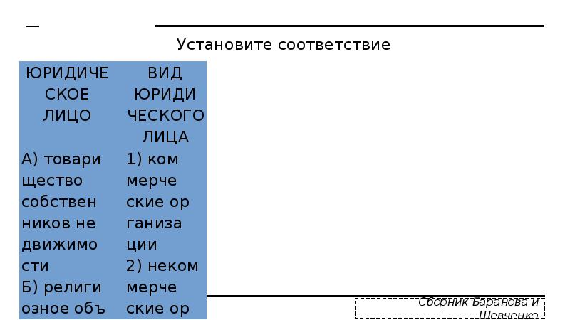 Уста­но­ви­те со­от­вет­ствие