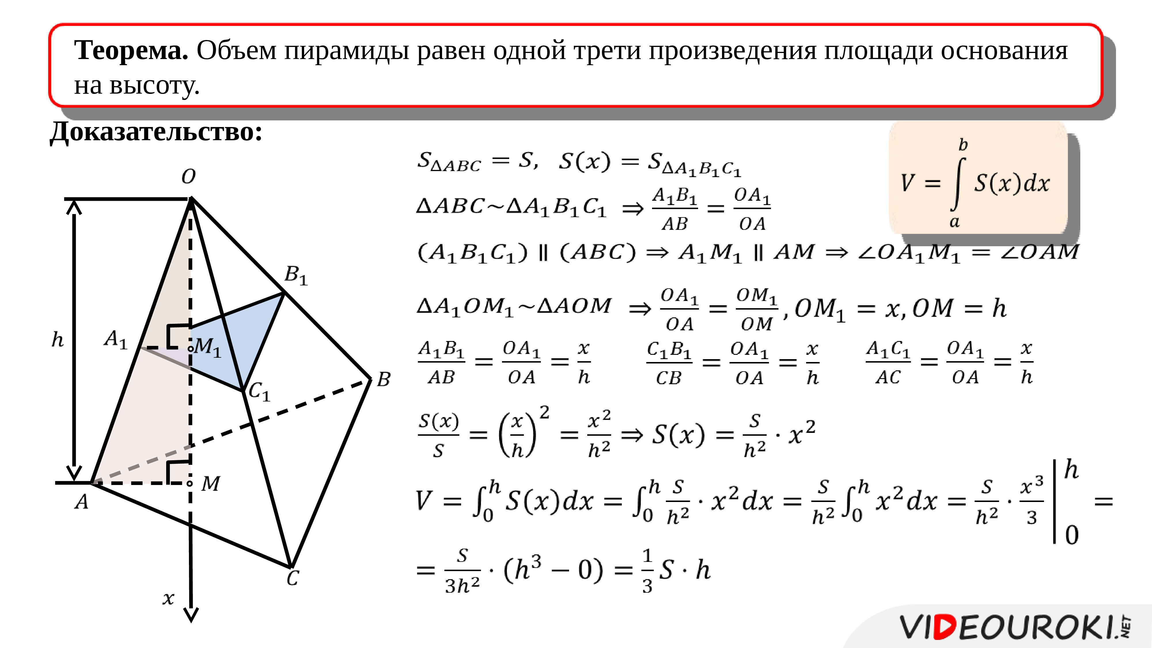 Объем пирамиды основание прямоугольник