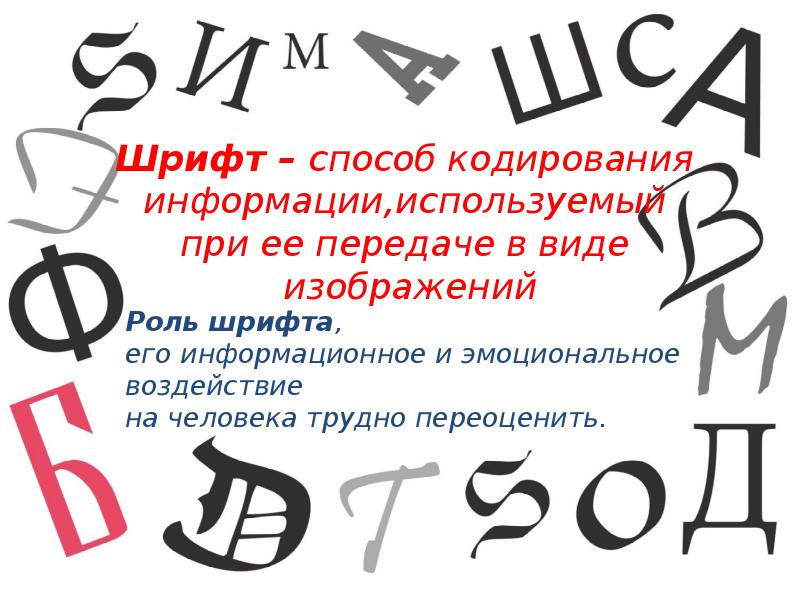 Presentation fonts. Строение шрифта.