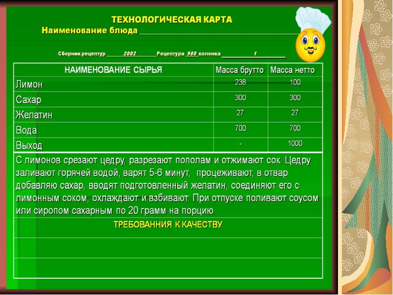 Составление технологической последовательности