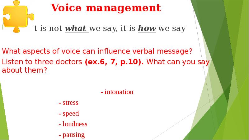 Voice management      It is not what