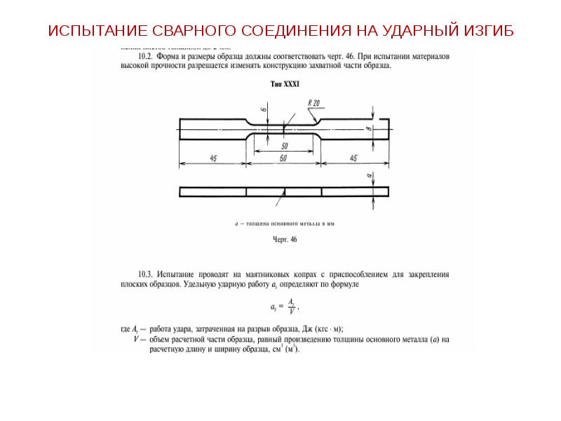 Роль надреза в образцах при испытаниях на ударный изгиб