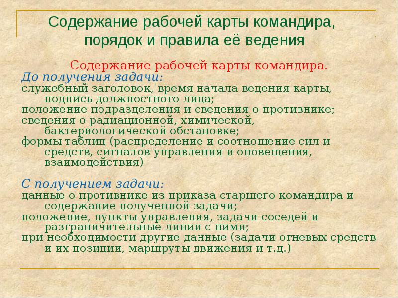 Содержание ведения