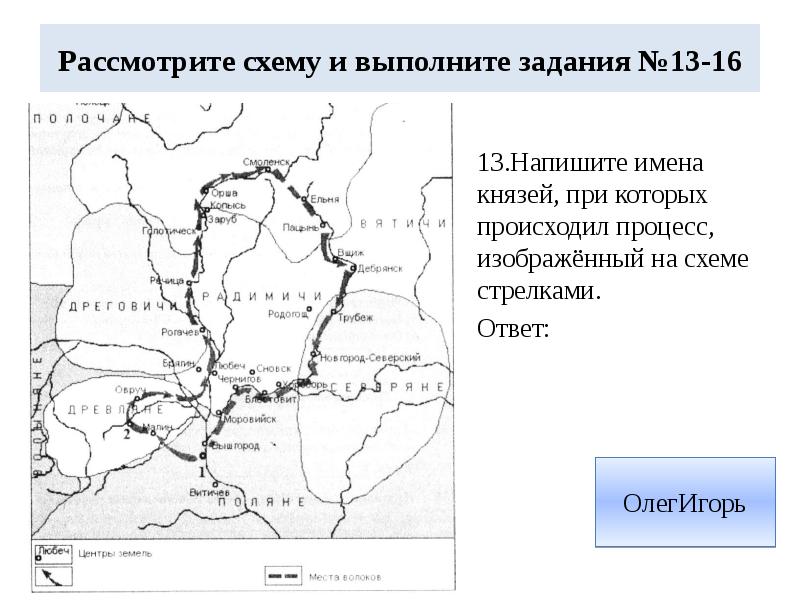 Рассмотрите схему и выполните задание