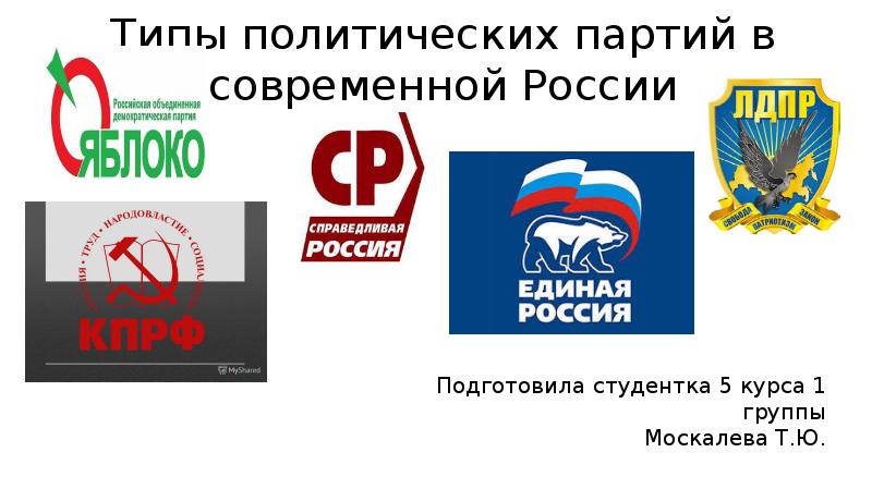 Проект на тему политические партии в современной россии