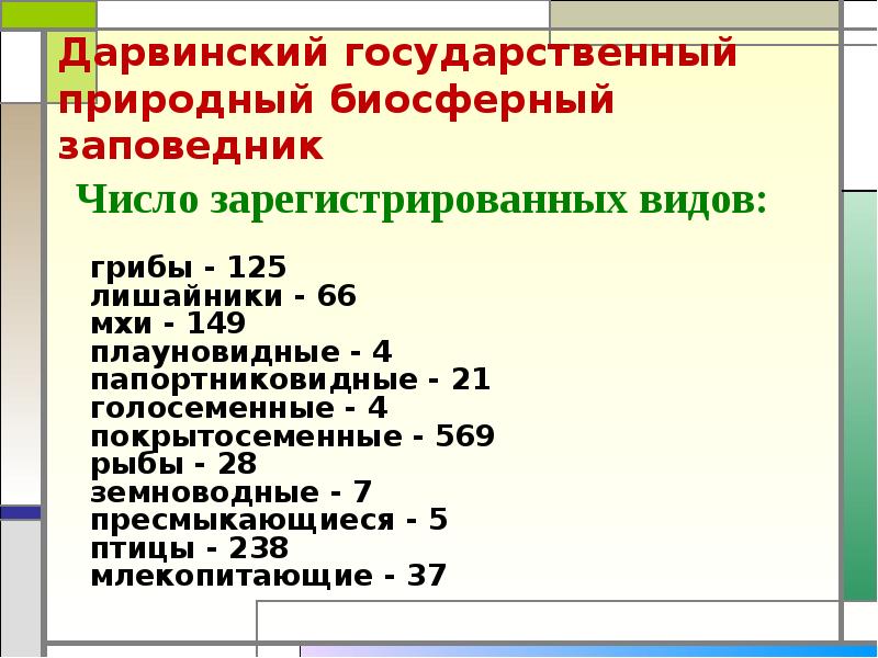 Дарвинский заповедник презентация