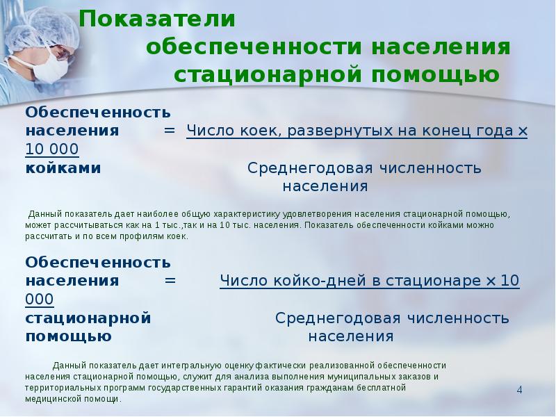 Методы организации стационарной помощи населению.\. Анализ деятельности стационара.