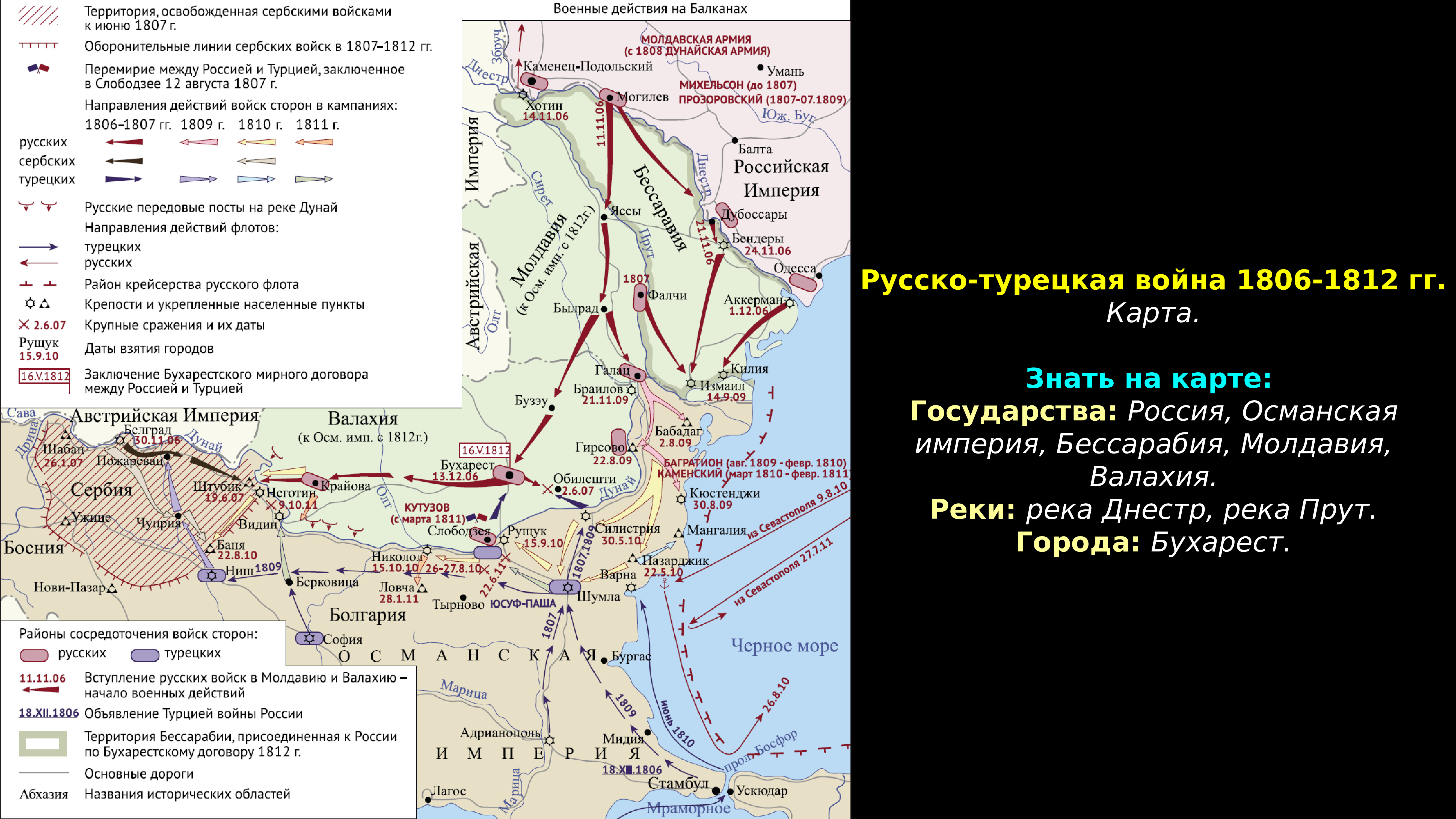 Восстание костюшко мирный договор название. Карта по русско турецкой войне 1806-1812.