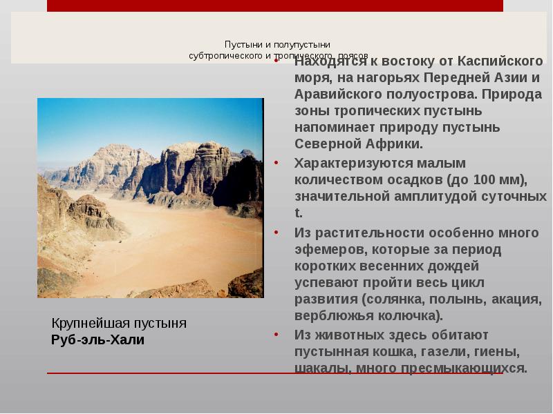 Какая пустыня располагается в евразии. Какая пустыня располагается в евразии