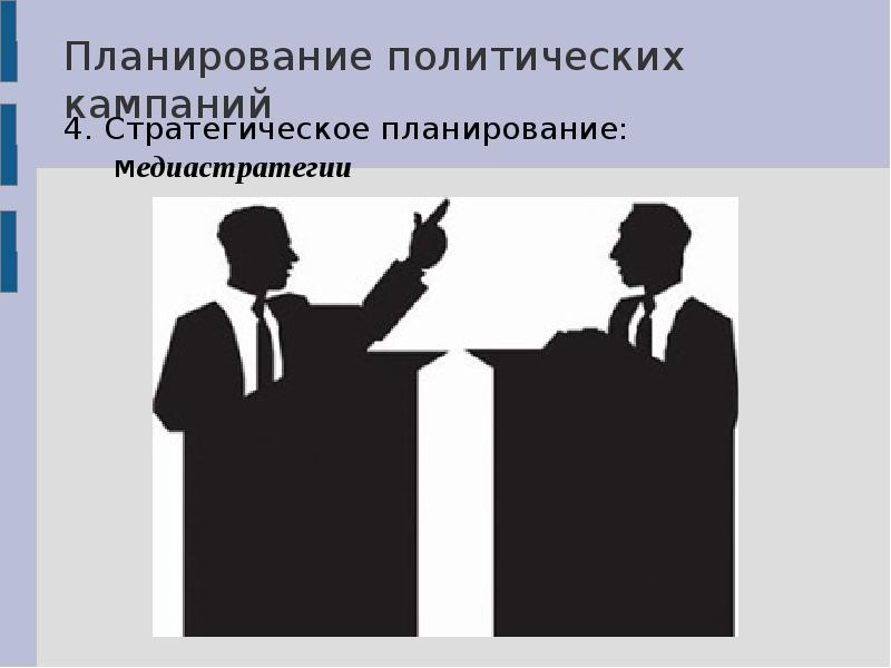 Политическая кампания. Политическое планирование. Стратегическое планирование кампании. Этапы политической кампании.