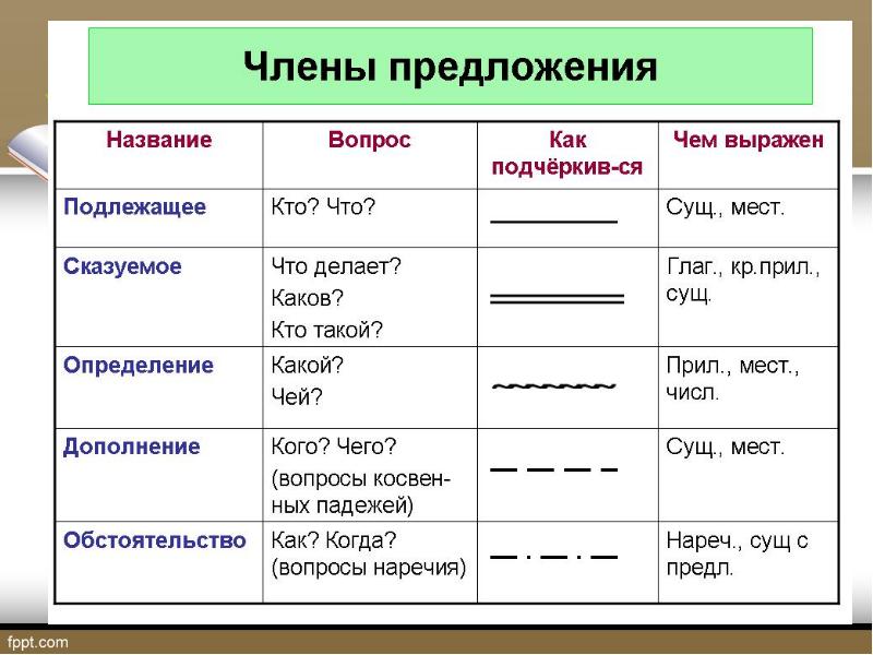 Дополнение схема 5 класс