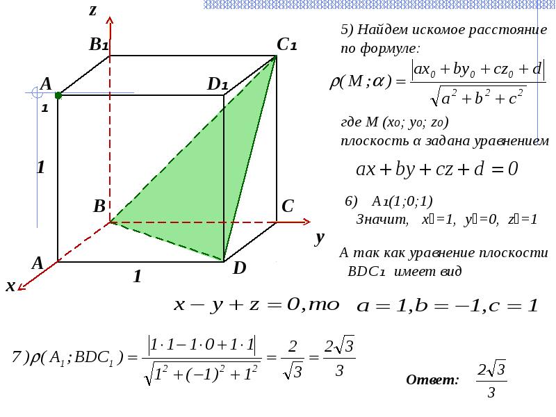 7 расстояние от точки до плоскости