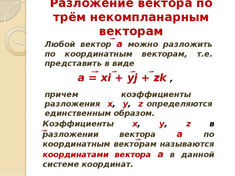 Координаты и векторы в пространстве презентация