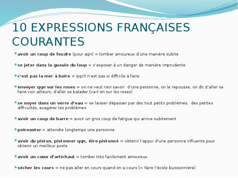 10 Expressions FranÇaises Courantes 