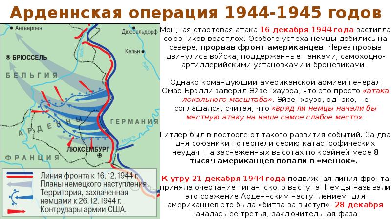 Арденнская операция 1944 карта