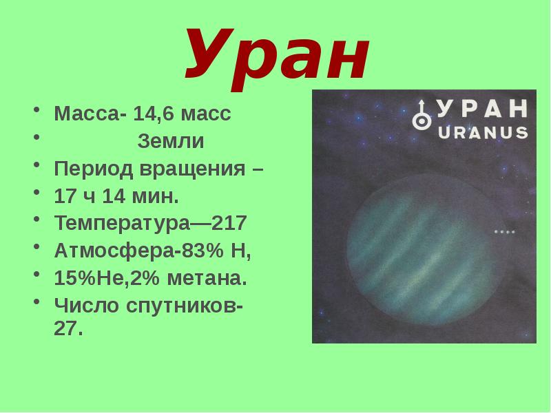 Презентация уран 11 класс астрономия